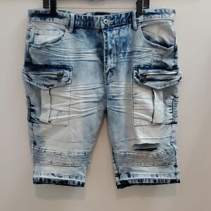 Smoke Rise Cargo Distressed Jean Shirts Size 40